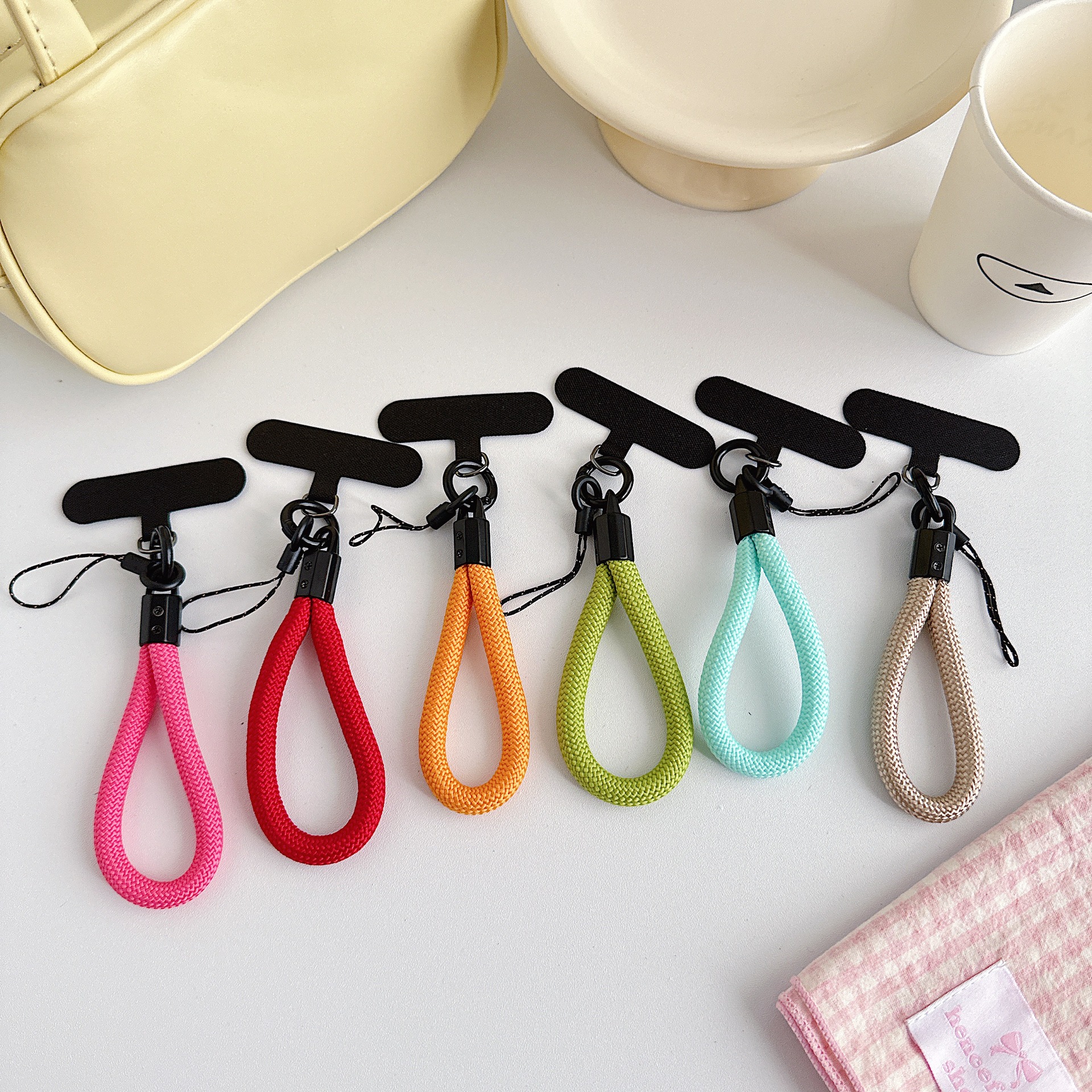 Teléfono móvil de nylon tejido corto con clip multifuncional bolso portátil colgante accesorios colgante universal