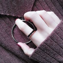 镀玫瑰金黑白陶瓷钛钢时尚戒指女日韩版潮人指环尾戒食指关节