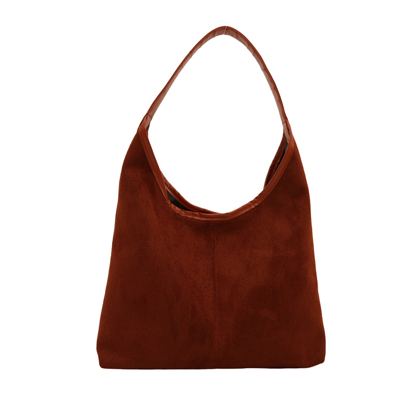 Otoño y invierno bolsas retro de gamuz, bolsas debajo de las axilas, bolsas para mujeres, bolsas de hombro de gran capacidad, bolsas de cubo. image 9