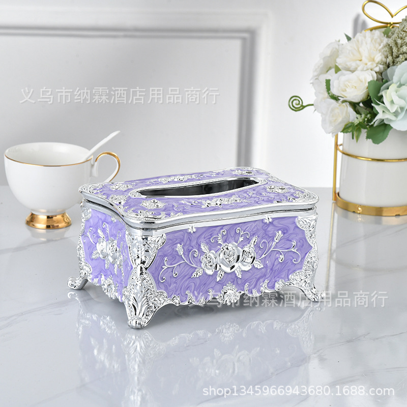 Caja de pañuelos de estilo europeo sala de estar tejido creativo nórdico ins caja de pañuelos de hogar KTV mesa de café simple comida Linda