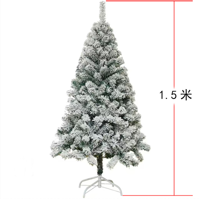 Nueva decoración navideña transfronteriza, árbol de Navidad de PVC realista para hotel, de pie, flocado, con diseño de lápiz, plegable, venta al por mayor de fábrica.
