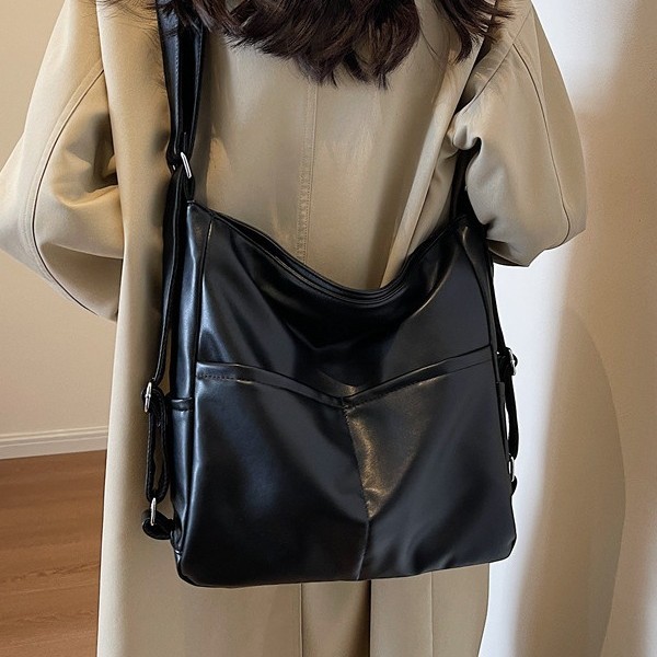 PU Leather Waterproof Backpack & Crossbody Bag for Women, 2-in-1 Commuter Tote Bag, 2023 New Autumn/Winter Shoulder Bag - Thumbnail 3