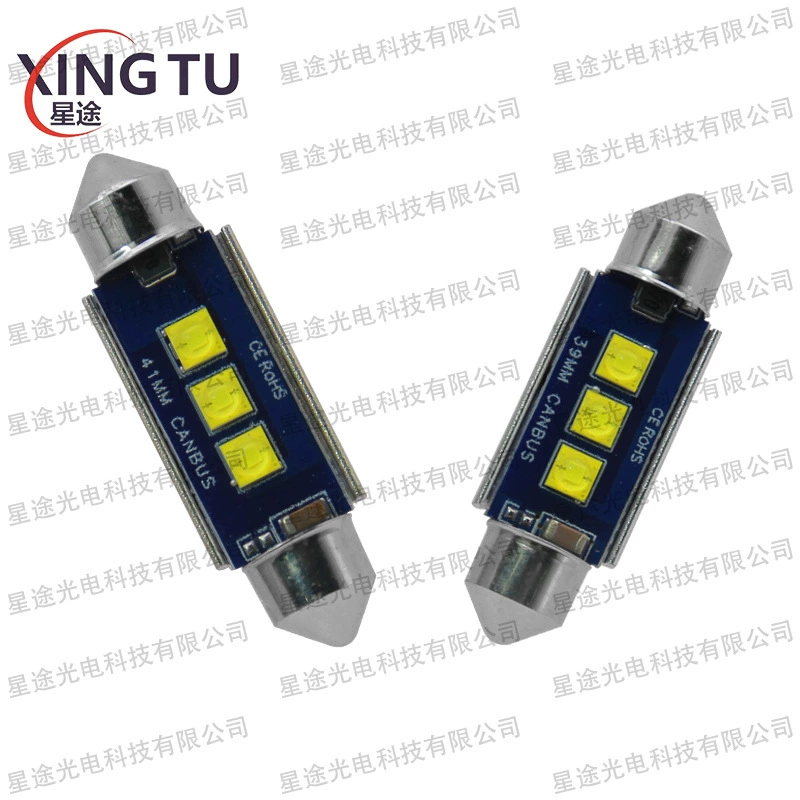 Автомобильный светодиодный свет на крыше двойной заостренный 3030 3SMD постоянный поток высокий свет canbus декодированный свет для чтения номерной прожектор