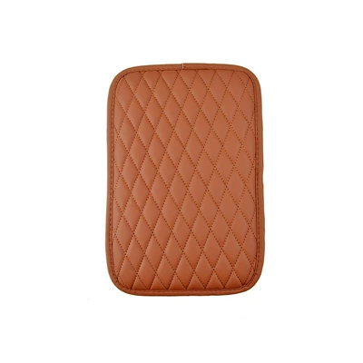 Armrest box pad pad memory foam armrest cover - ling-small-grid-style-brown