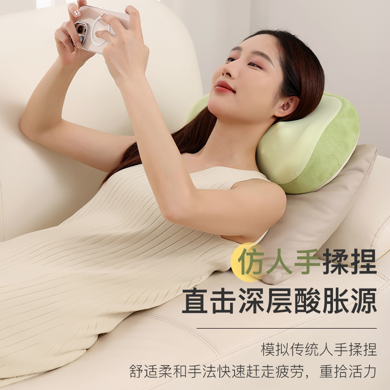 跨境腰肩颈按摩仪揉捏热敷颈椎多功能按摩枕车载背部颈部热敷腰靠|undefined