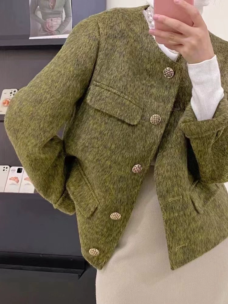 Double-faced Short Wool Coat, Teen Girls, City Style, 2025