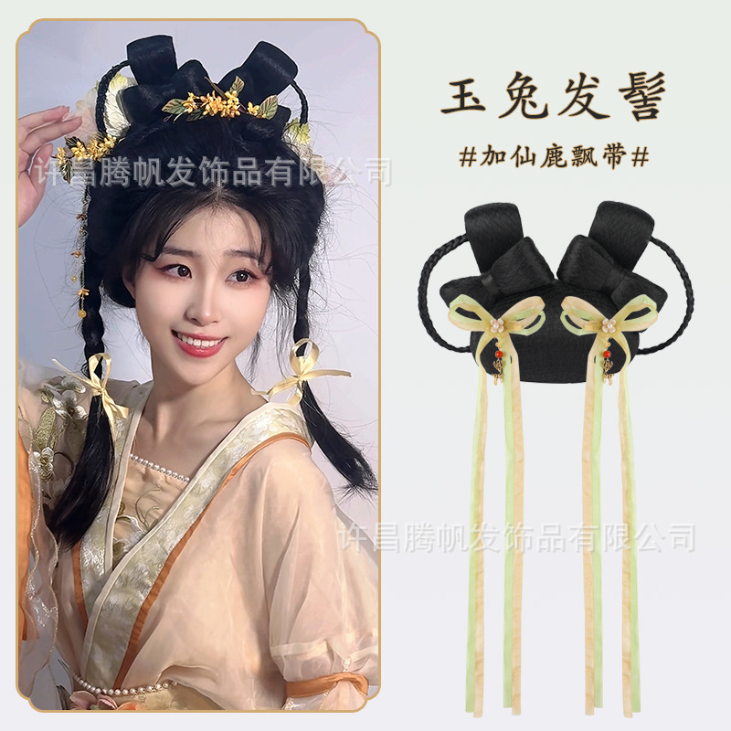 옥토끼 번 + 요정사슴 헤어 액세서리 한 쌍