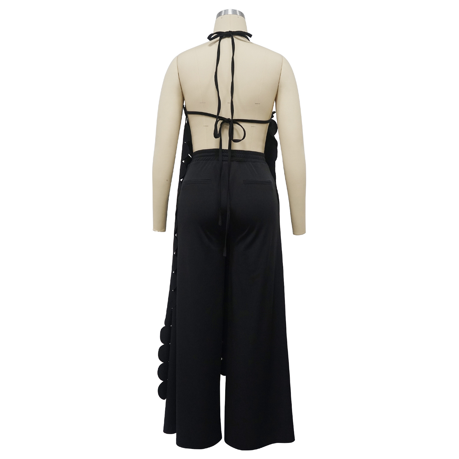 591g Weight Sleeveless Sleeve Length Spandex, Polyester Fabric Type Pant Co-ord Set Sets Type 2 Pieces Set Quantity Holiday, Street Occasion Halter Neck Neckline Loose Fit Type Solid Color Pattern Summer Season Women's Gender Backless Design Sexy, Streetwear Style Holiday Street Women's Sexy Streetwear Solid Color Spandex Polyester Backless Pant Co-ord Set Pants Sets 21