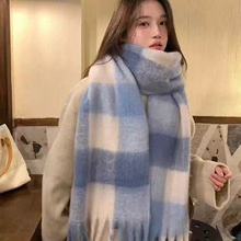 软糯马海毛围巾男女2025新款冬季百搭加厚围脖两用保暖大披肩围巾