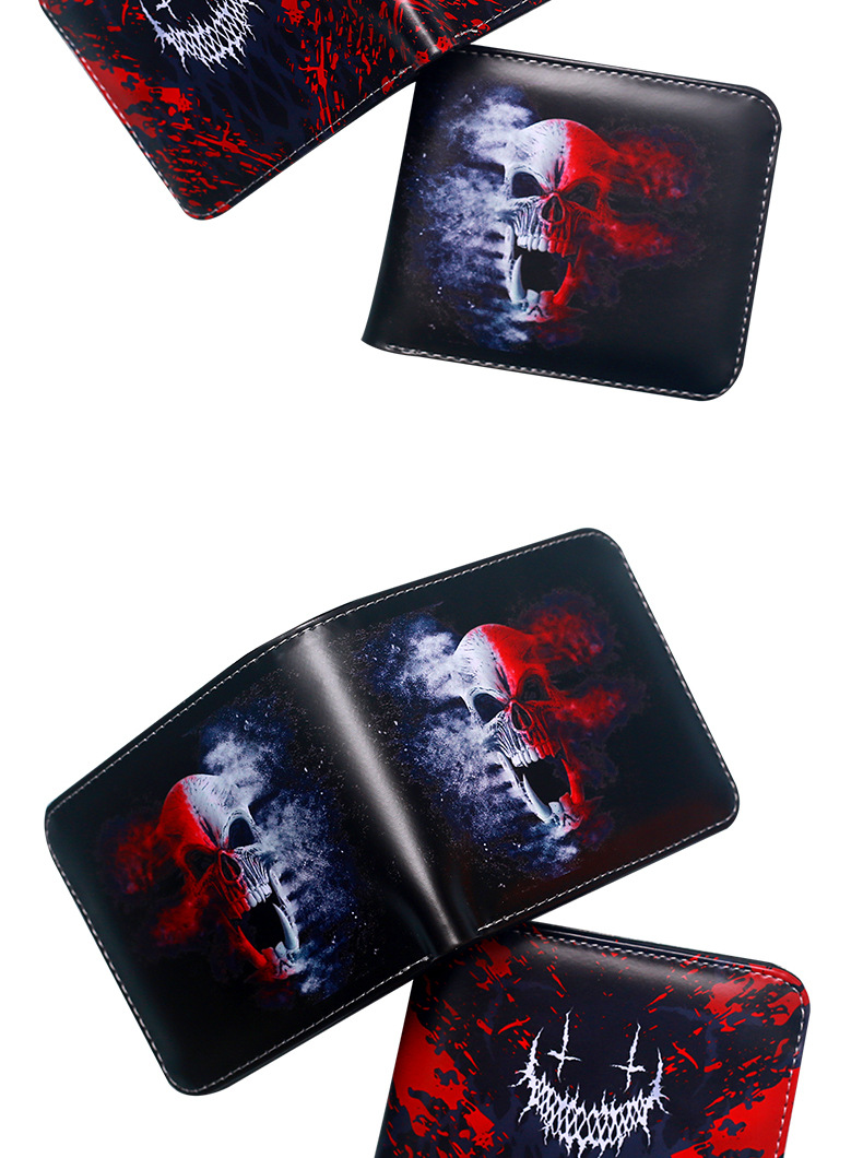 Men's Skull PVC Open Wallets display picture 1