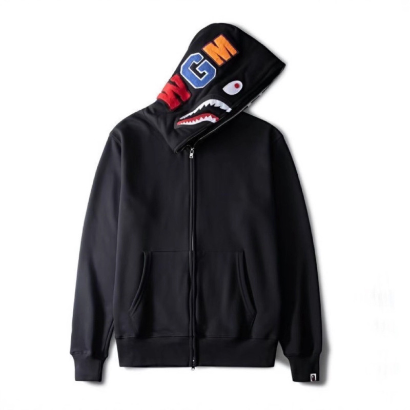 Autumn and Winter Japanese-Style Bape Shark Patchwork Camouflage Wgm Classic Logo Couple's Zip-Up Hoodie Unisex Jacket Trendy Brand Autumn and Winter Japanese-Style Bape Shark Patchwork Camouflage Wgm Classic Logo Couple's Zip-Up Hoodie Unisex Jacket Trendy Brand