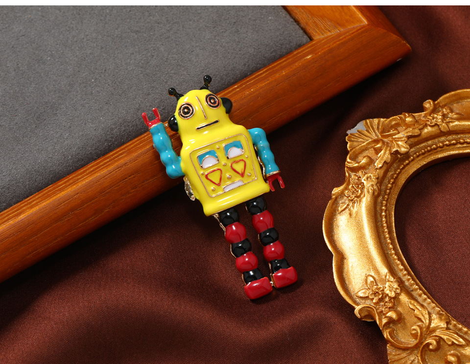 Retro Robot Alloy Enamel Unisex Brooches display picture 6