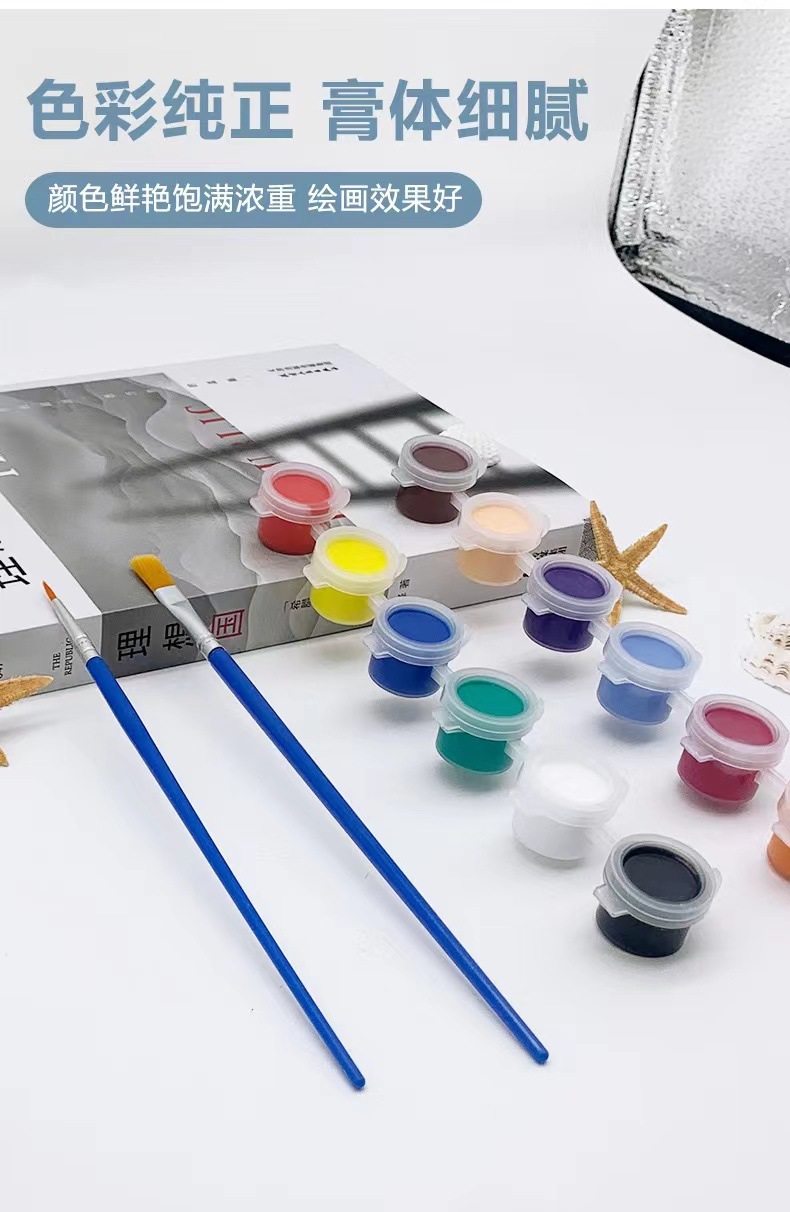 Nezha hochglänzendes Pigment 12-farbiger Emaille-Gips Baby-Malset Kinder DIY-Malerei Graffiti Acrylfarben-Set