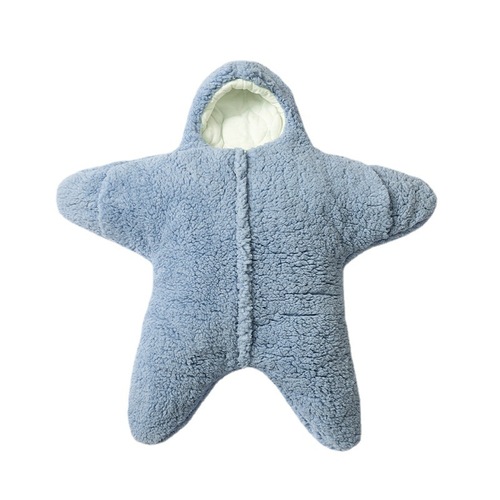 Baby quilt starfish lambswool split-leg sleeping bag quilted thickened warm baby sleeping bag anti-kick quilt Pai Daxing