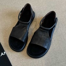 小众复古气质罗马凉鞋外贸夏季新款法式软底厚底凉鞋