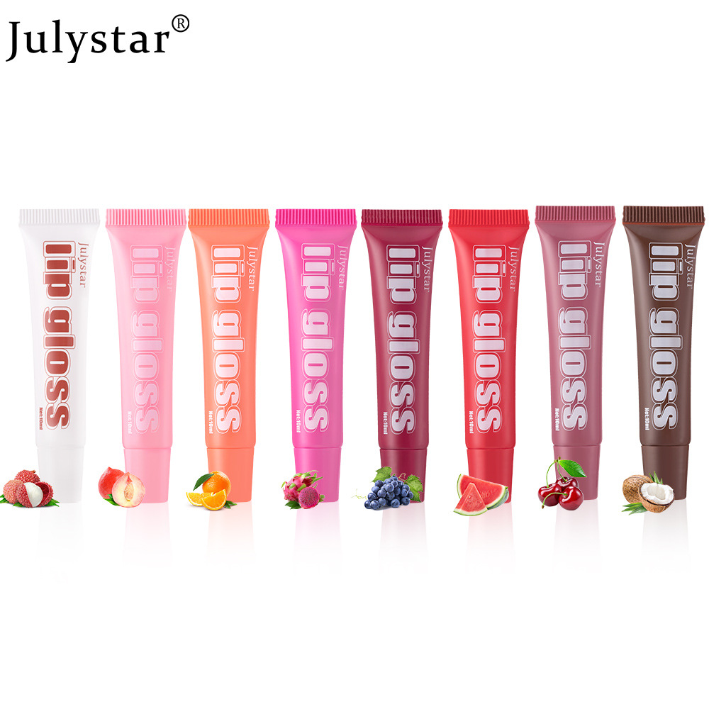 Julystar Fruit-Flavored Long-lasting Moisturizing Lip Gloss, Lustrous and Transparent 8-piece set, Lip Moisturizing Cream, Wholesale Lip makeup undefined