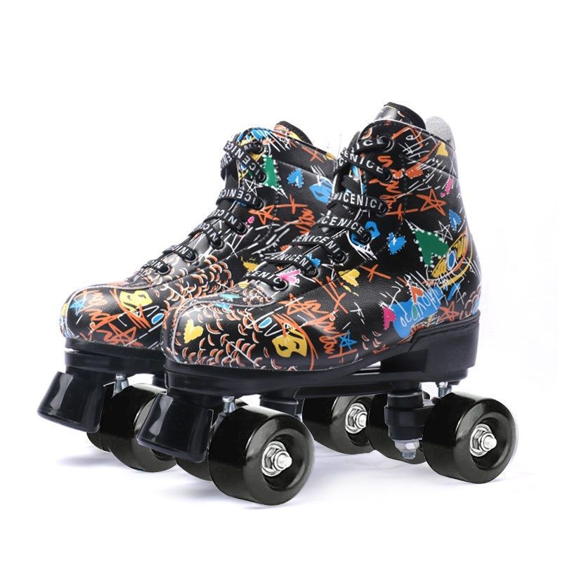 Professional Cool Flashing Ice Rinks, Double Row Shoes For Adults, Men And Women, Four-Wheel Children's Roller Skates_voghion.com