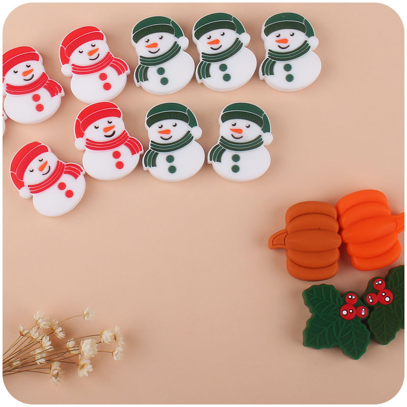 Bebé de Navidad serie de cuentas de silicona DIY creativo pezón anti-gota cadena bebé molar mordedor pulsera pequeños accesorios