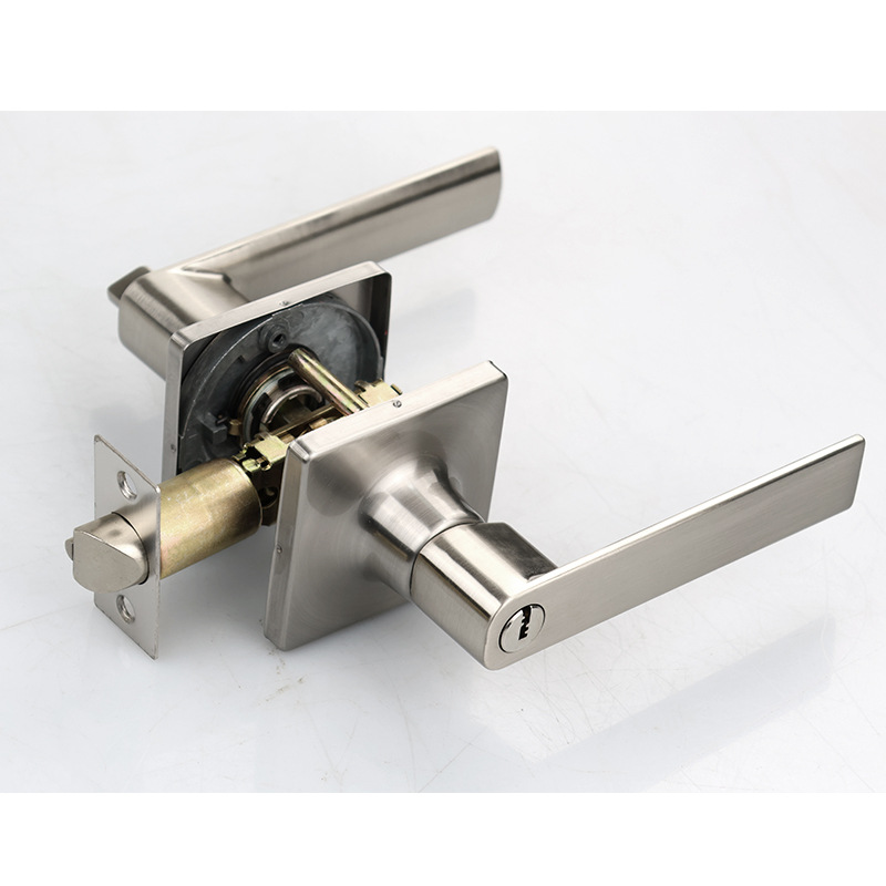 Personalizada aleación de zinc de tres barras cerradura de mano cerradura cuadrada cerradura de baño cerradura de canal cerradura americana de tres barras cerradura interior cerradura de mango de puerta de madera