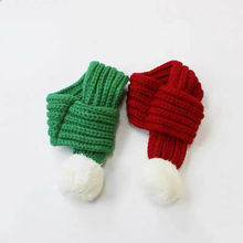 冬季保暖宠物新年喜庆可爱中小型狗狗猫咪超萌针织围巾红色装饰品