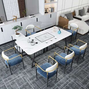 Light Luxury Rock Plate Tea Table Modern Simple Household Kung Fu Tea Set Table and Chair Combination Integrated Office Large Plate Tea Table