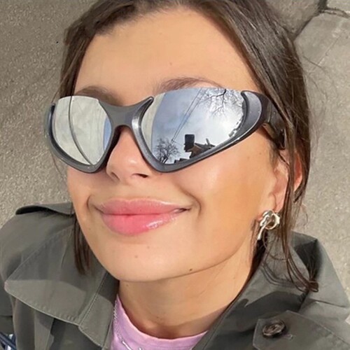 European and American fashion ins cool punk party glasses half-frame Y2K sunglasses for men and women outdoor sports cycling glasses