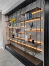 金属圆管置物架顶天立地置物架层板吊架圆管书架圆管护栏圆管吊架