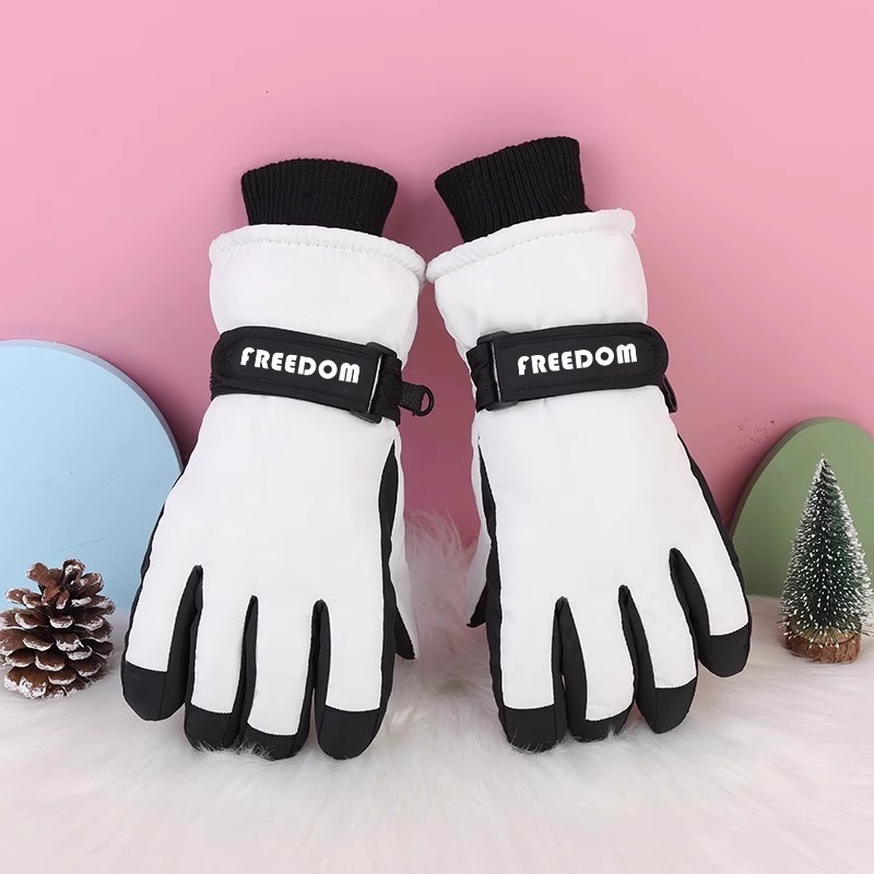3-17 Niños de mediana edad niños gruesos a prueba de frío a prueba de agua a prueba de viento antideslizante y caliente para jugar con guantes de sedro para esquiar en invierno