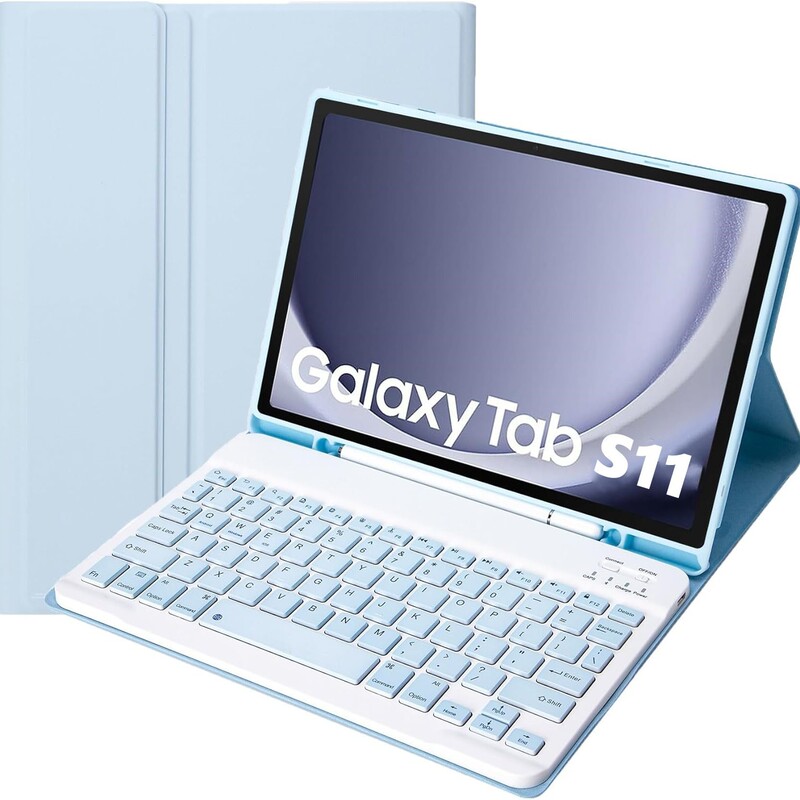 Suitable for Galaxytabs11 Bluetooth Keyboard Protective Cover Samsung Tablet Magnetic Pen Slot Shell Spanish Version