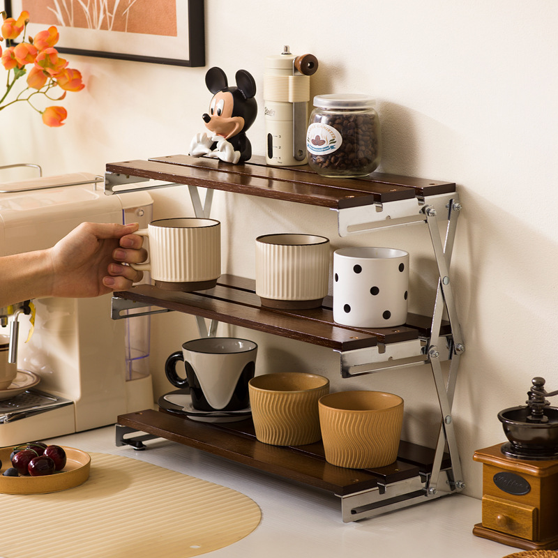 Desktop Storage Rack, Home Computer Desk, Foldable Coffee Cup Holder, Camping Table, Bar Counter Storage, Decorative Organizer Rack
