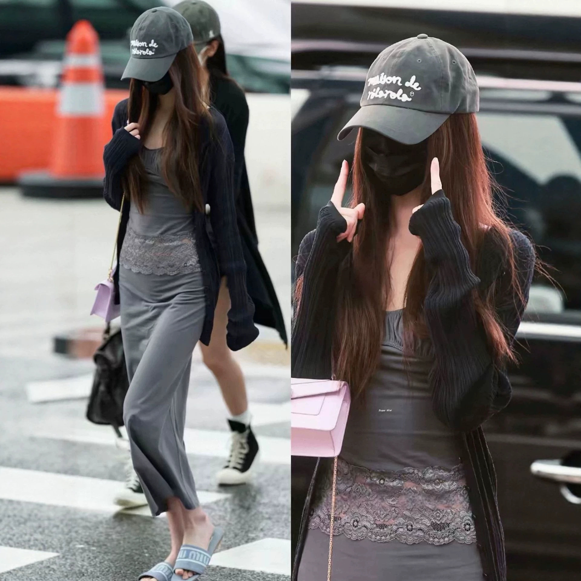 WW轻氧韩女显瘦气质张元英明星同款小众设计感开衫连衣裙
