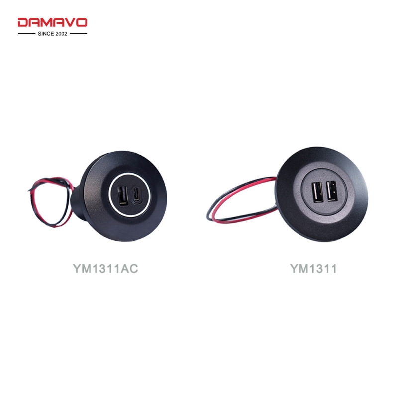 9-36V Round Hidden USB Car Charger Dual Hole Output Suitable for Rv Truck Power Supply 9-36V Round Hidden USB Car Charger Dual Hole Output Suitable for Rv Truck Power Supply