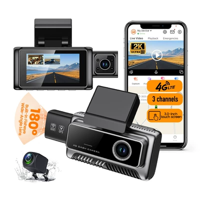 Cross-Border 4g Driving Recorder with 3 Lenses G9Pro Recorder Adas Bsd Warning Dual-Way Voice Communication Fleet Management (Driving recorder)