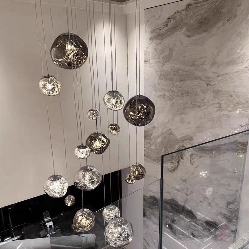 Light Luxury Living Room Lava Chandelier Designer Model Villa Duplex Staircase Light Loft Apartment High-Ceiling Living Room Large Chandelier