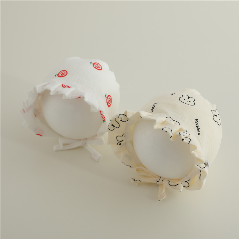 Sombrero de recién nacidos primavera y otoño sombrero delgado sombrero de corte sombrero de puerta de chimenea para bebés pequeños meses lindos sombreros de algodón puro