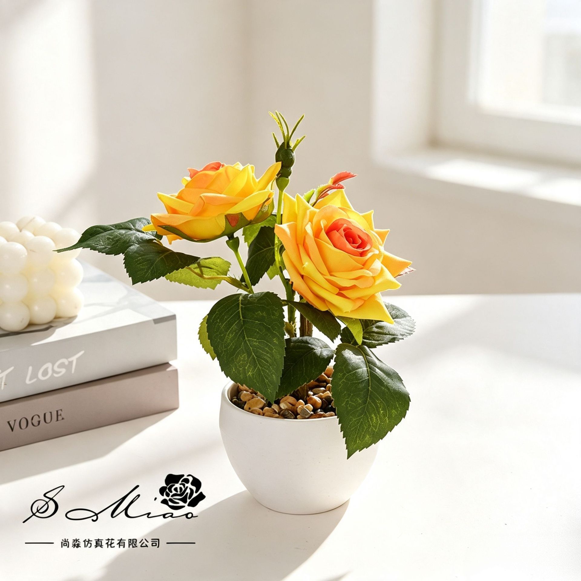 Pequeñas plantas bonsái de rosas, suministradas directamente por el fabricante, plantas artificiales para decoración de interiores, flores falsas, envío directo en una sola pieza, plantas en maceta simuladas. image 4