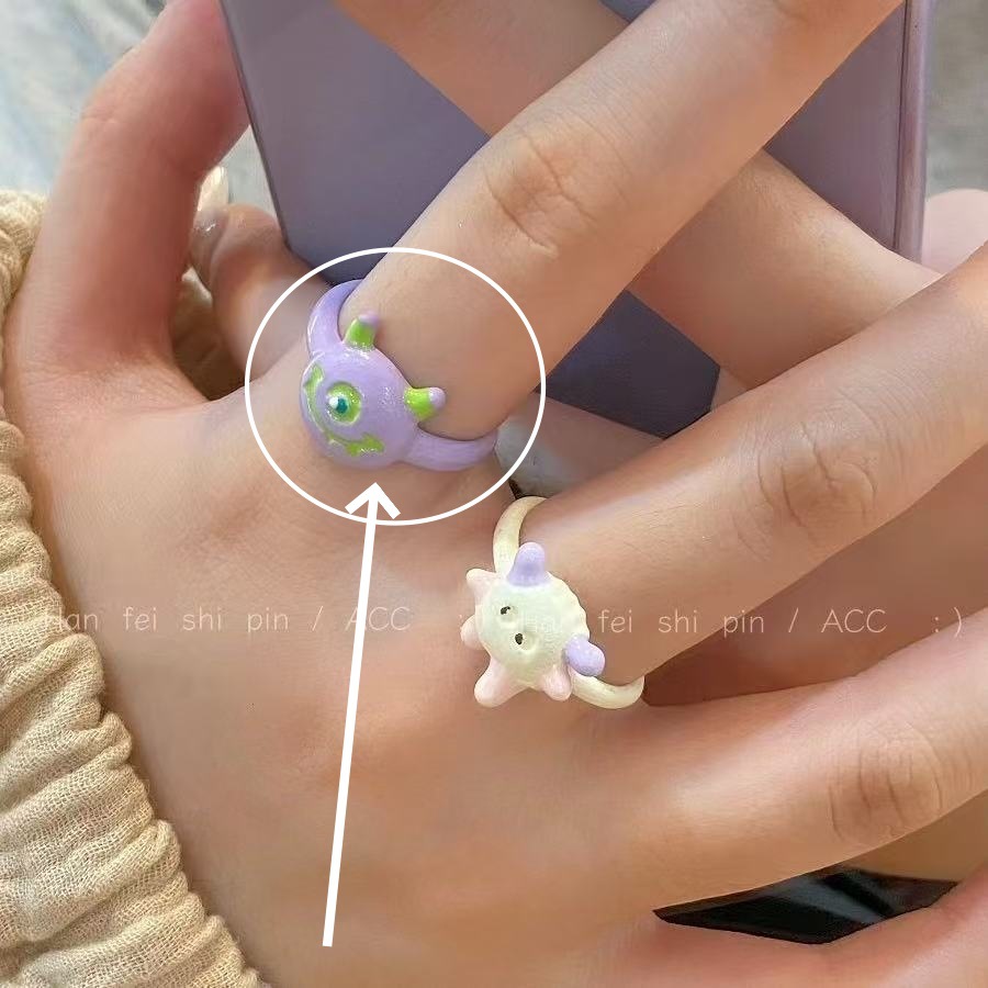 보라색 눈 괴물 반지