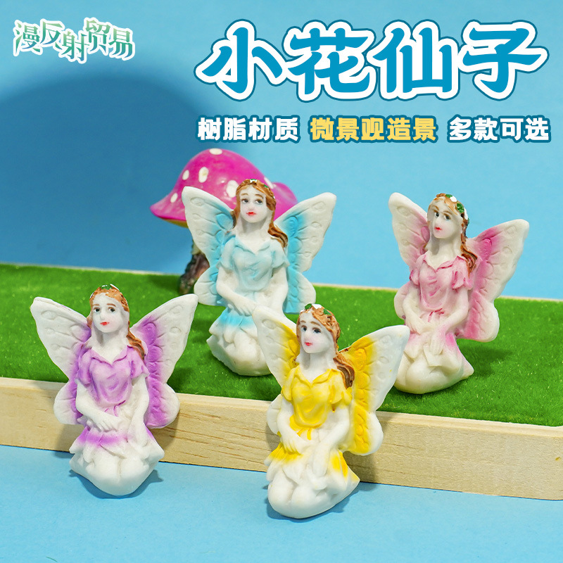 Decoración de micro paisaje Decoración de artesanías de resina de hadas de flores pequeñas Decoración de acuario Juego de mesa de arena de corazón