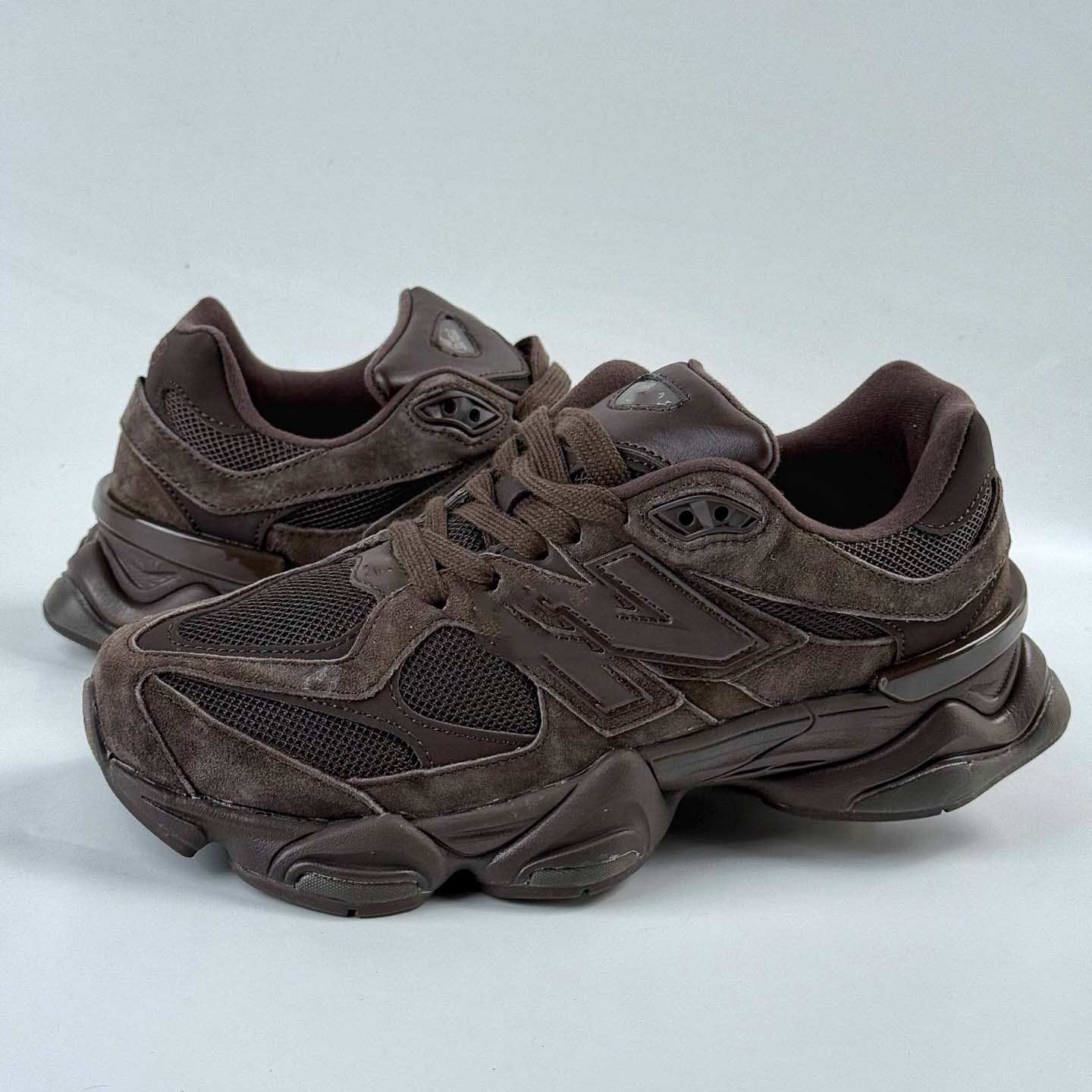 Pure Original Cross-Border Nb9060 Running Shoes, Small Elephant Hoof Casual Dad Shoes, European and American Thick-Soled Height-Increasing Comfortable Sports Shoes, Brown