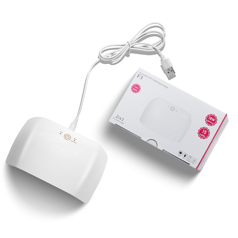 rosalind跨境速干18W美甲灯 15颗灯珠智能led光疗机指甲油胶烤灯