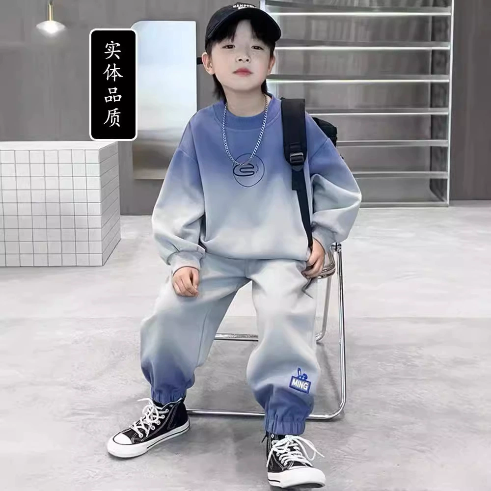 Осенний костюм для мальчиков 2024 новый детский детский осенний свиток спортивный костюм прилив красивый и модный весенний и осенний