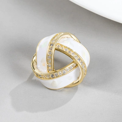 Enamel color twist collar pin anti-light brooch personality design sense high-end atmosphere women's exquisite pin fixed clothes (Yaxa sancaqları) - xc03373t023