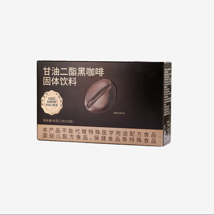 Instant Black Coffee with White Kidney Bean and Diglycerides Sugar Free American Style 40g Box preparation