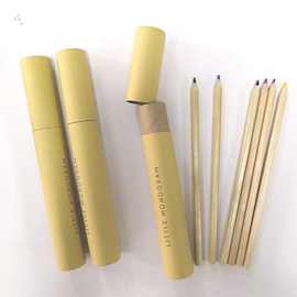 随手礼赠品圆柱形纸筒包装过欧美测试的画画笔涂色笔彩色铅笔套装