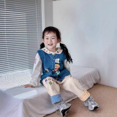 子供のベストベビーベスト 2025 秋和風デニムベスト男の子と女の子のための快適なベスト子供服卸売