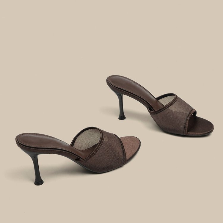Sandalias Mulas de Tacón Alto de Cuero, Transpirables y Antideslizantes, para Verano