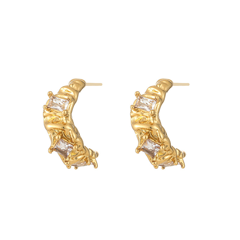 Titanium Steel Material 1 Pair Vacation Classic Style Solid Color Inlay Titanium Steel Zircon Ear Studs