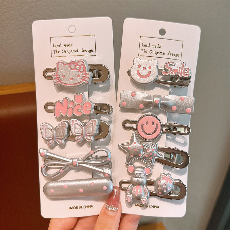 2024 nueva tarjeta de cabello dopamina clip de cabello para niños adorable punto de onda frente clip de cabello pequeño clip de borde de frangeo