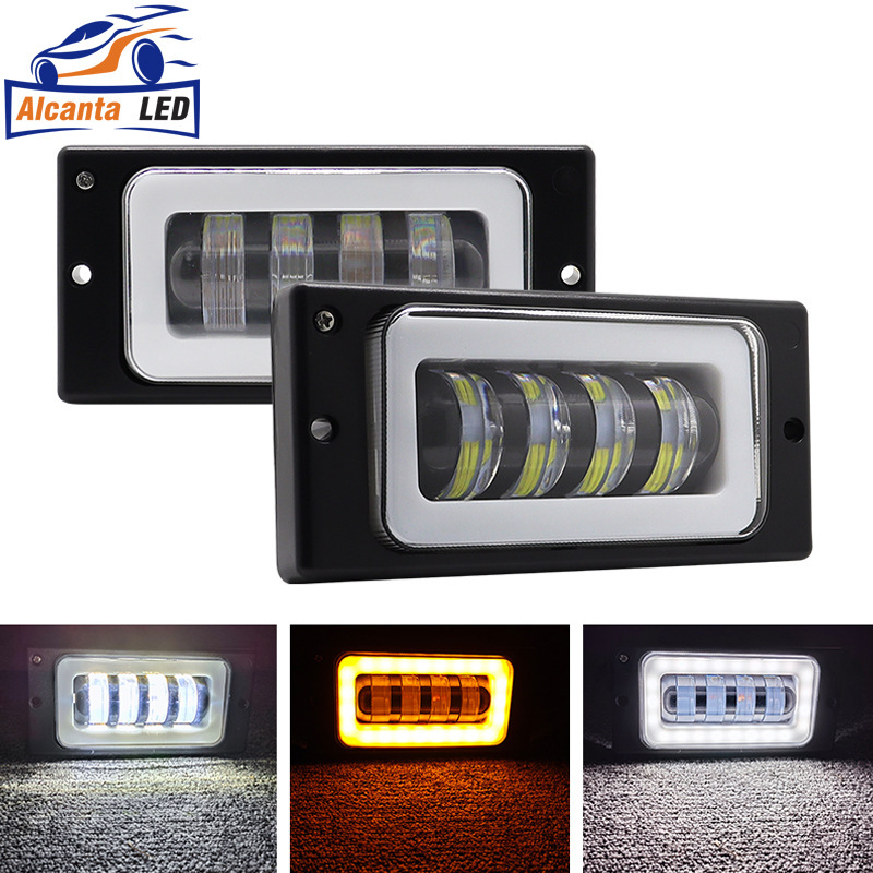 Cross-border Special Supply Lens Fog Light 40W Wrangler Car Off-road Vehicle LED Light 4 Beads Waterproof Bright Light Steering Headlight