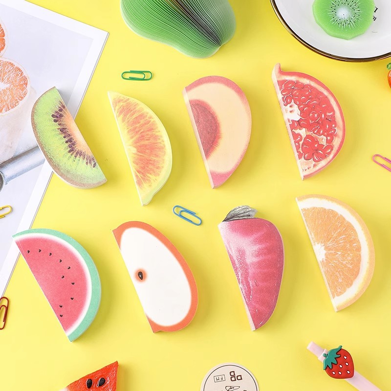 Creative Non-adhesive Memo Notes for Students Portable Sticky Notes Convenient Peelable Fruit Sticky Note Book Wholesale